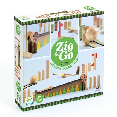 Zig &amp; Go Curve 27 pc Chain Reaction Construction Set