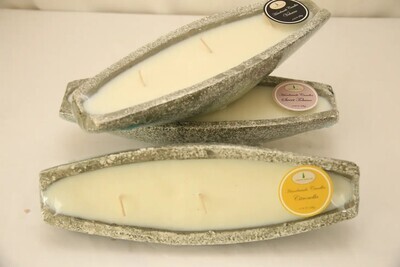 Zen Boat Concrete Candle  - Citronella