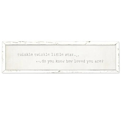 Sweet Gumball Inc Framed Shelf Art/Word - 'Twinkle Twinkle Little Star'  - White