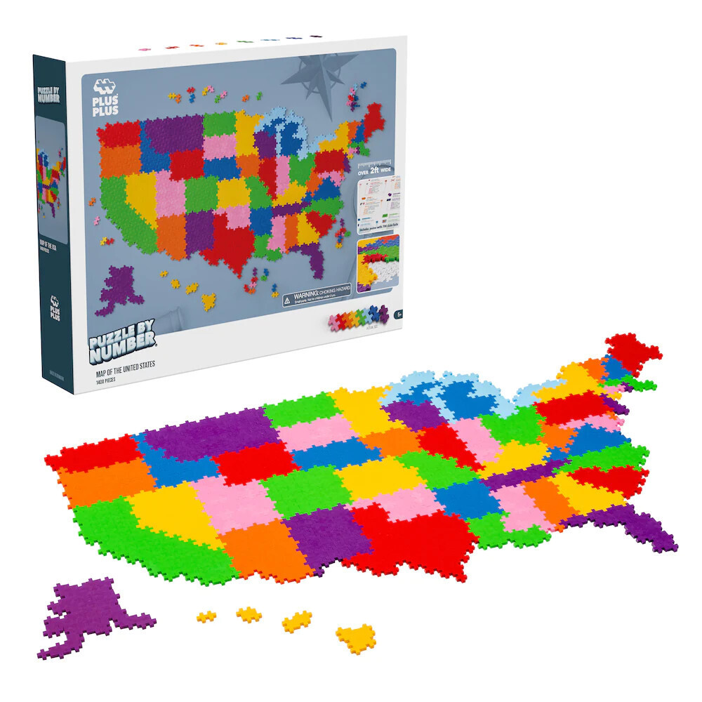 Plus-Plus Puzzle by Number - 1400pc - Map of the United States