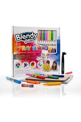 Original Blendy Pens 'Spray Station' 20 Marker Creativity Kit (Stencils Included)