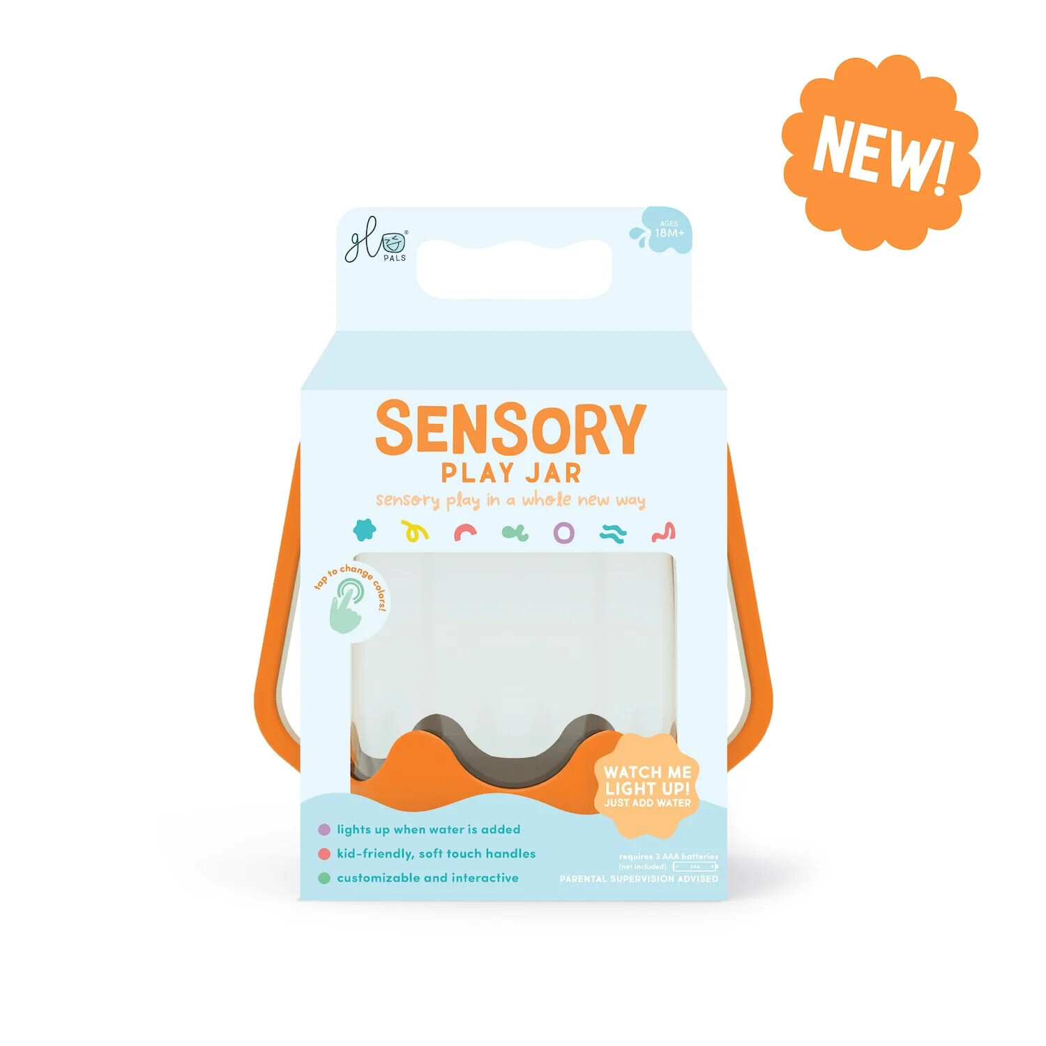 Glo Pals Sensory Play Jar - Orange