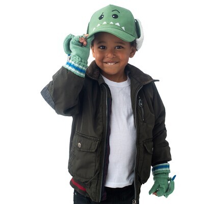 Kids 3D Caps with Earflaps - Dino L (4-6Y+)