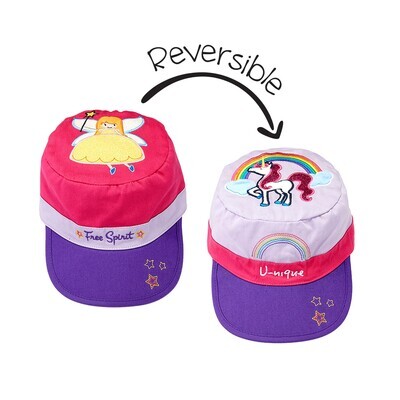 Kids Reversible UPF50+ Cap - Fairy/Unicorn (2-6Y+)
