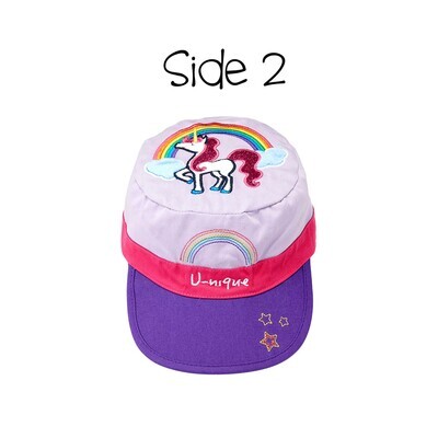Kids Reversible UPF50+ Cap - Fairy/Unicorn (2-6Y+)