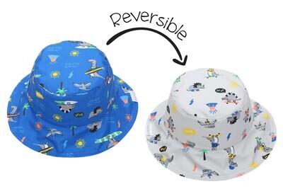 Kids UPF50+ Patterned Sun Hat - Dino XS (0-6M)