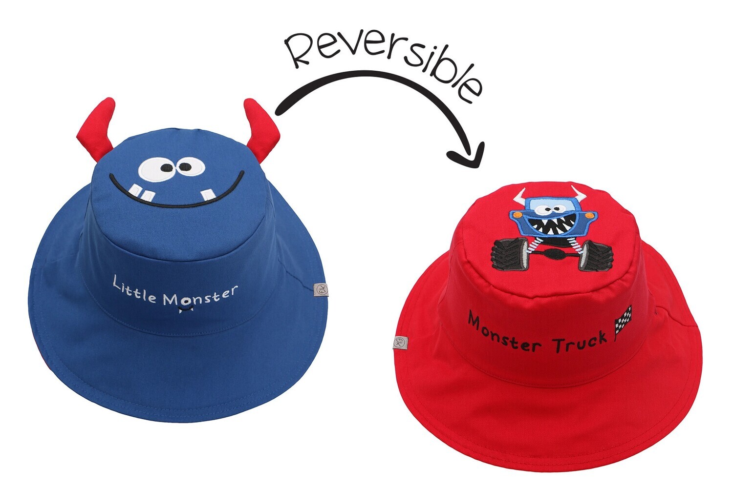 Kids UPF50+ Sun Hat - Monster/Car: M (2-4Y+)