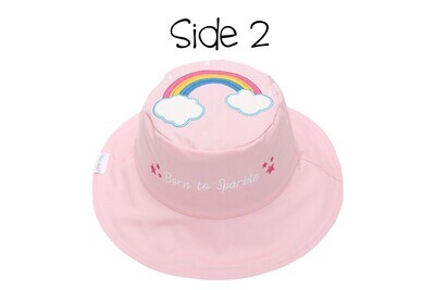 FlapJackKids: Kids UPF50+ Patterned Sun Hat - Rainbow/Unicorn S (6-24M)