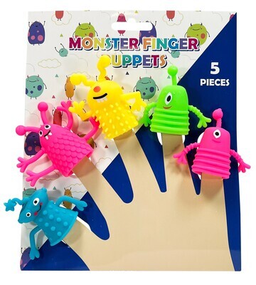 Streamline Stretchy Monster 5pc Finger Puppet Set