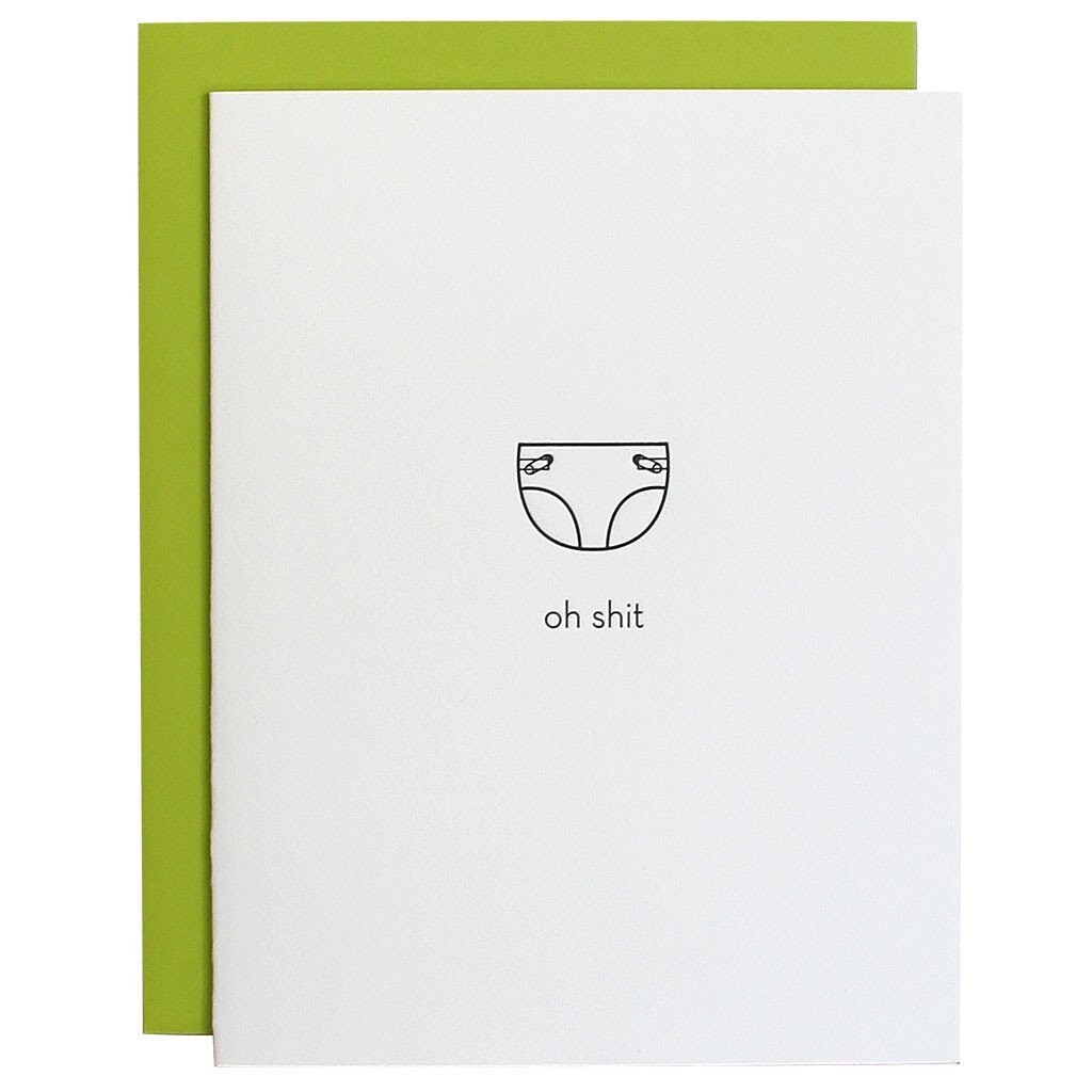 Oh Sh*t Diaper Letterpress Card