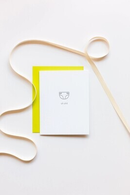 Oh Sh*t Diaper Letterpress Card