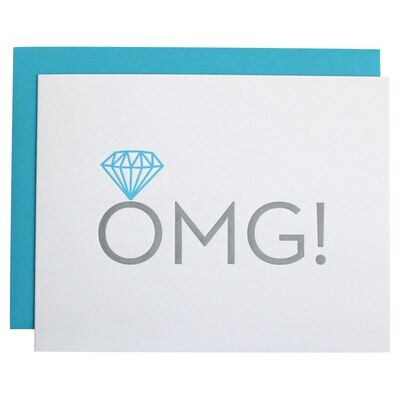 OMG! Engagement Ring Letterpress Card