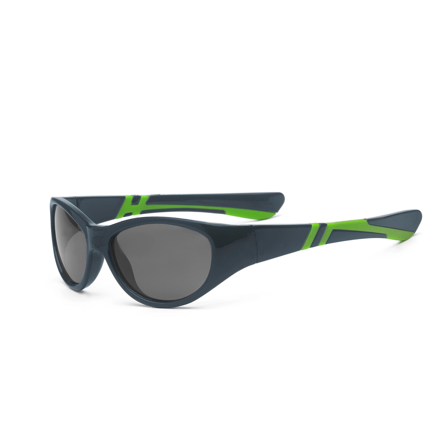 Real Shades Discover Flexible Frame Sunglasses For Kids - Graphite/Lime 4+