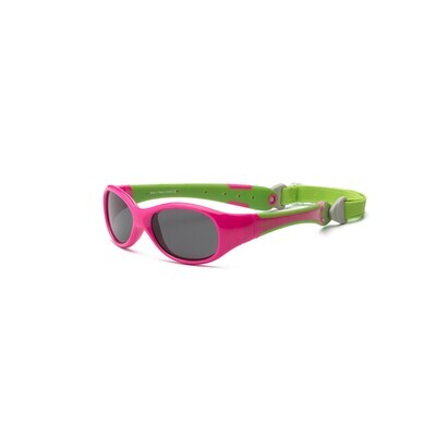 Real Shades Explorer Flexible Frame Sunglasses For Babies 0+ - Cherry Pink/Lime Green