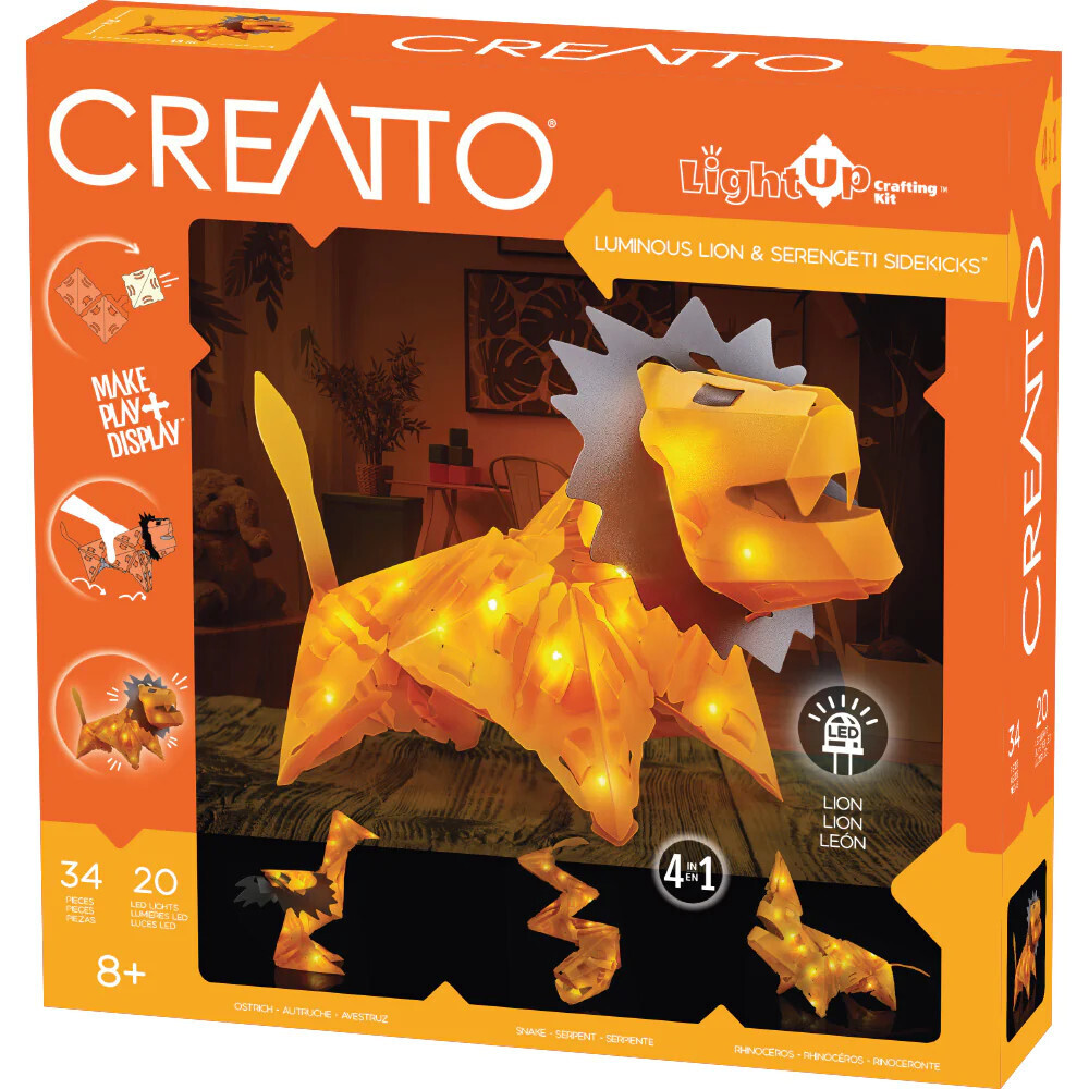 Thames &amp; Kosmos Creatto Luminous Lion &amp; Serengeti Sidekicks - Light-Up 3D Puzzle Kit
