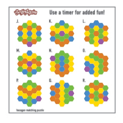 Begin Again Hexagon Matching Puzzle