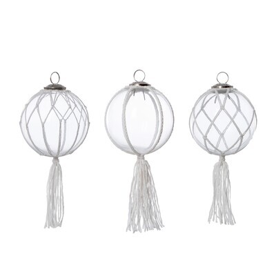 Macrame Glass Ball Ornament