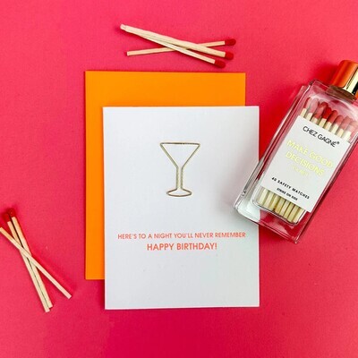 Night You'll Never Remember Letterpresss Card