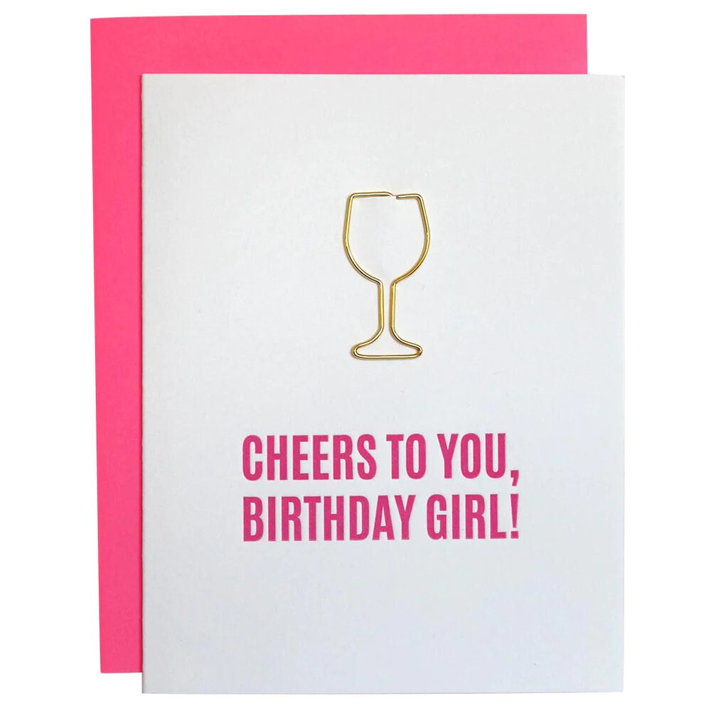 Cheers Birthday Girl Letterpresss Card