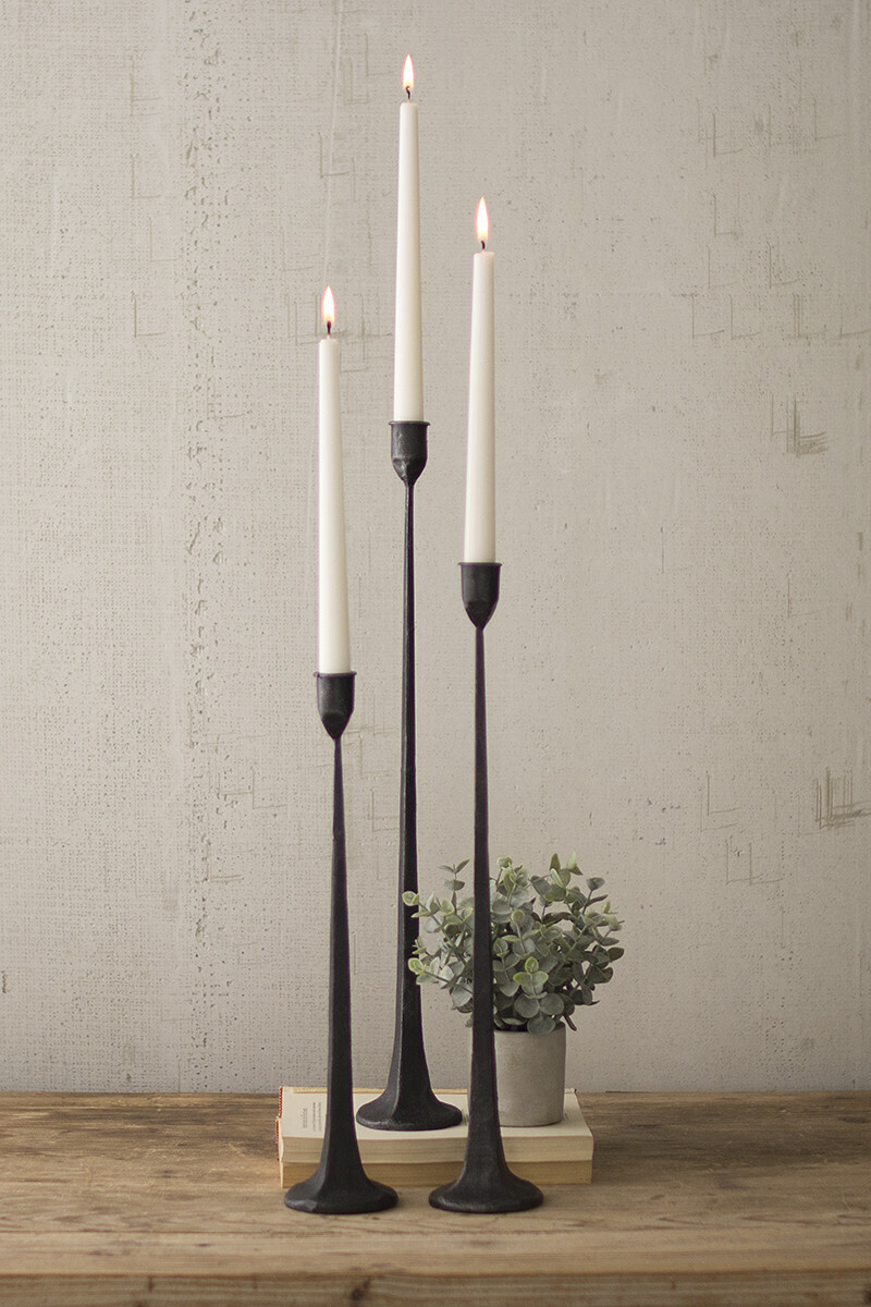 Tall Cast Iron Taper Candle Holder - Small
