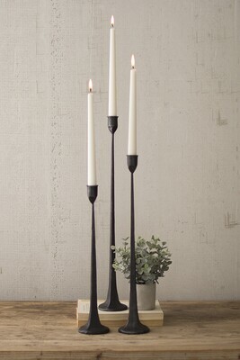 Tall Cast Iron Taper Candle Holder - Medium