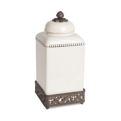 Acanthus Square Canister 15"