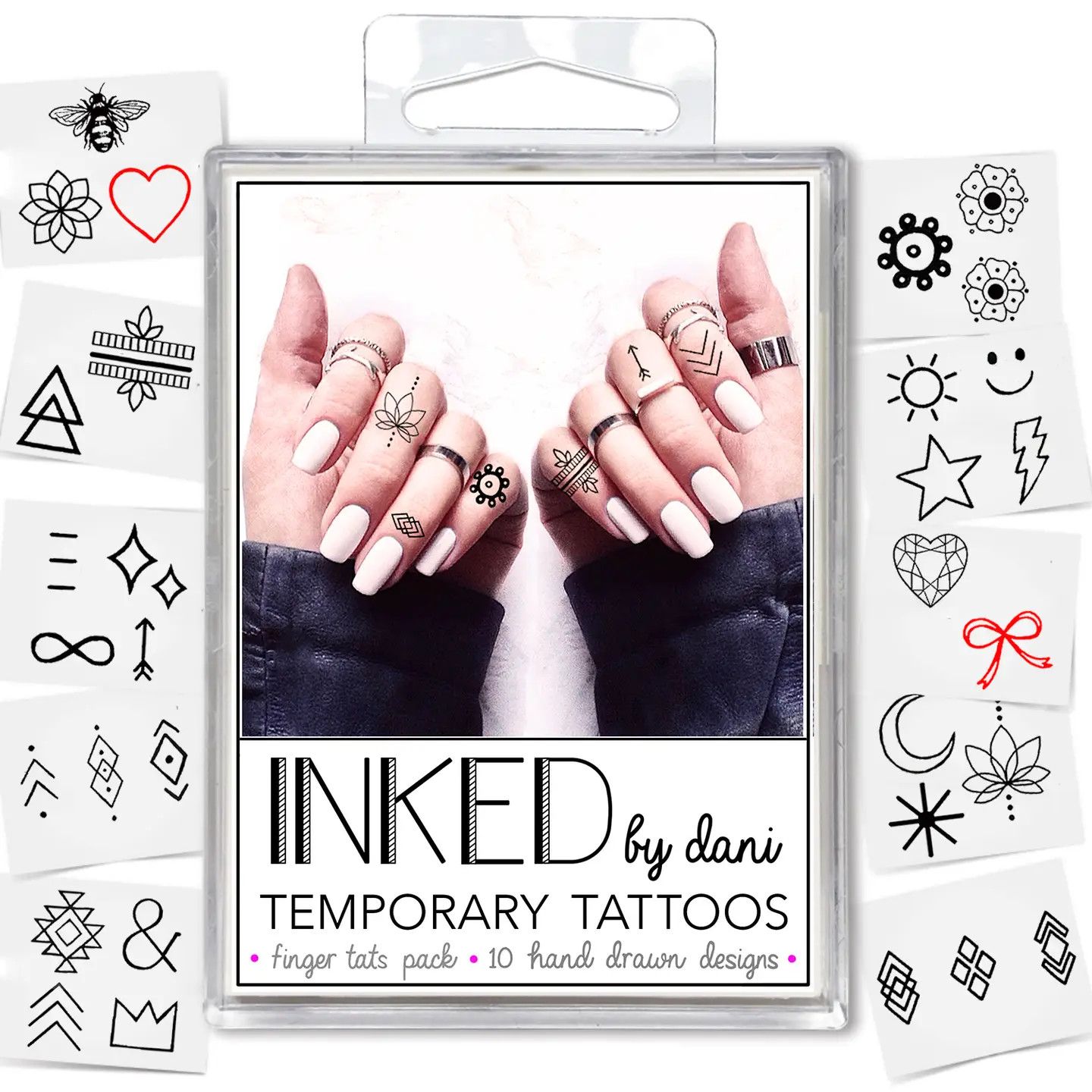 Finger Tats Temporary Tattoo Pack