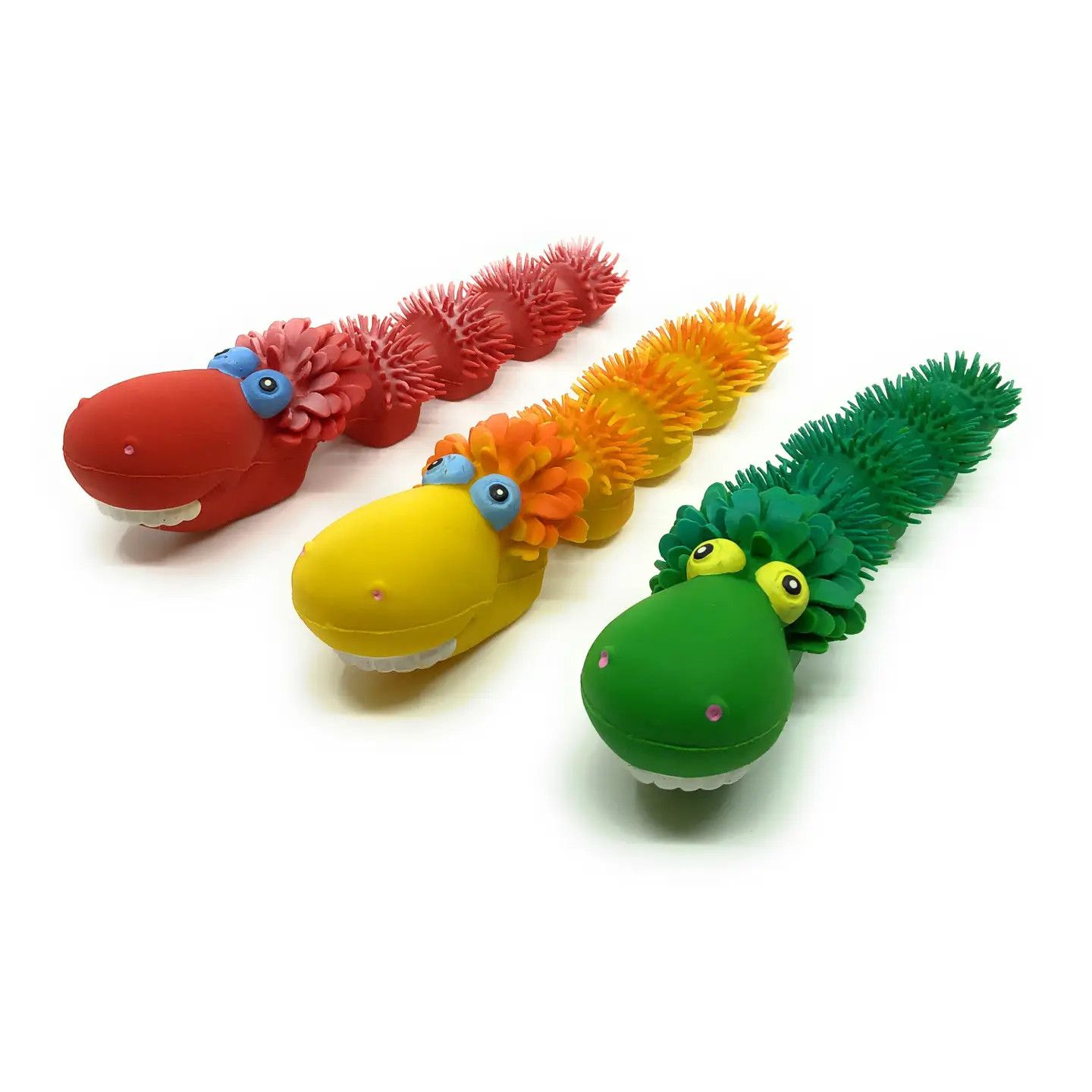 Squeaky Snake Rubber Dog Toys -Yellow