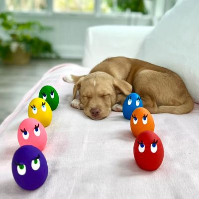 Squeaky Rubber Egg -Blue