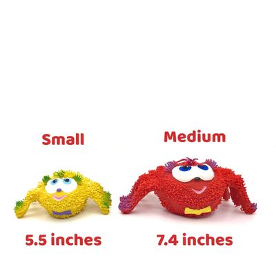 Squeaky Spider Rubber Dog Toys - Red