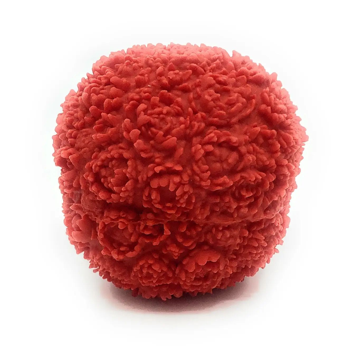 Squeaky Rubber Flower Ball Dog Toy -Red