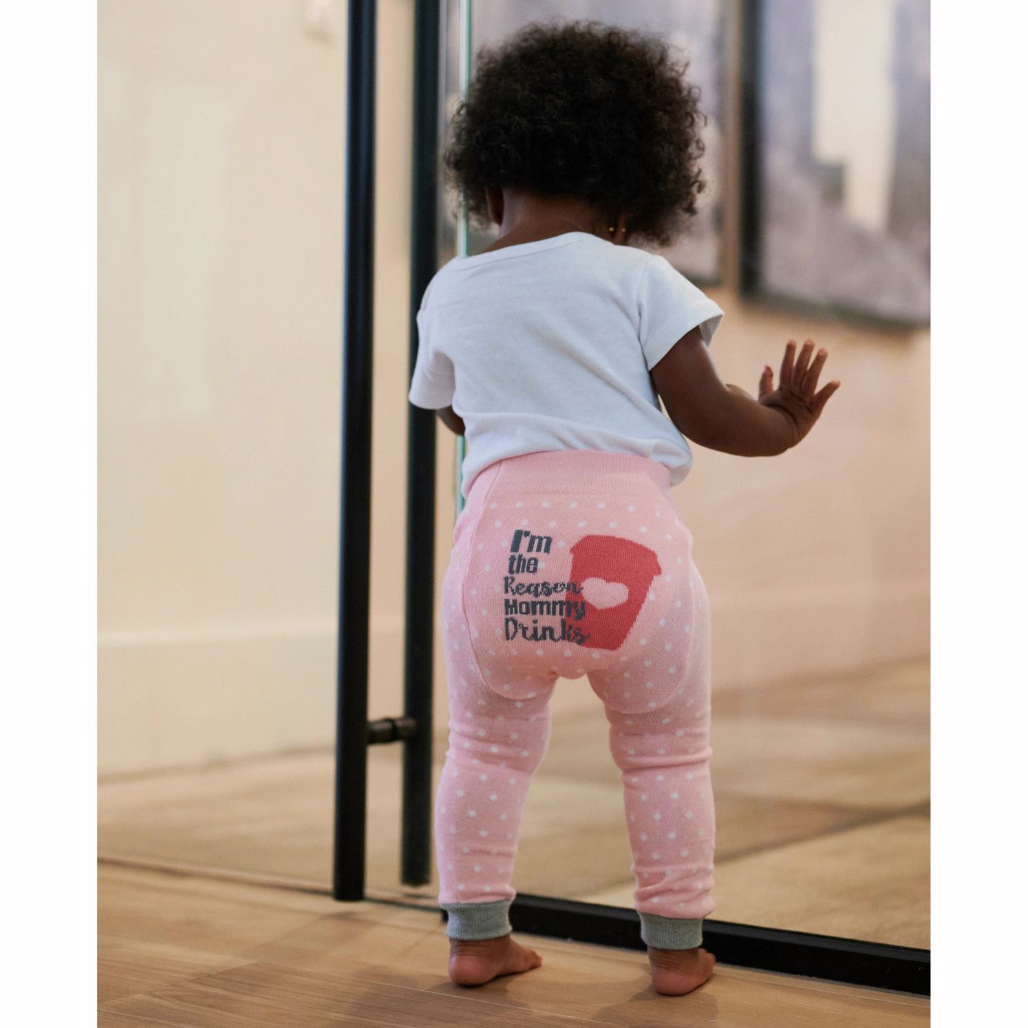 Liventi Baby Expression Legging Tights I'm the Reason Mommy Drinks (Coffee)-12-24 months