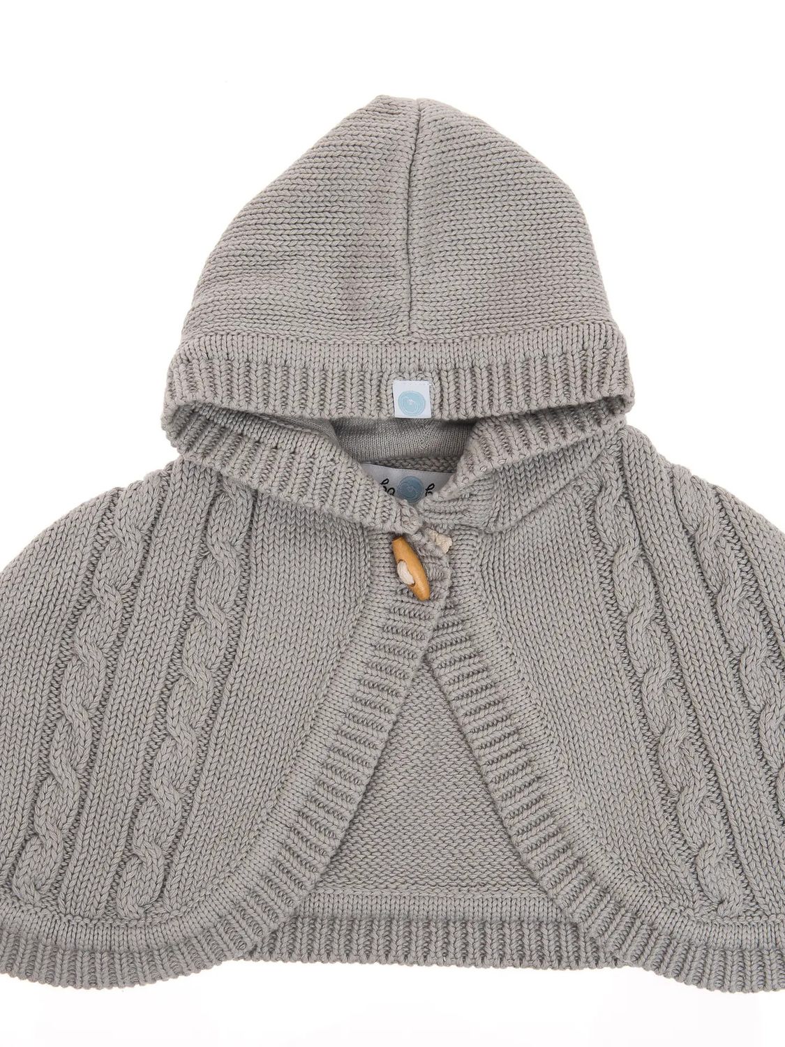 Beba Bean Knit Cape Grey 6-24  months