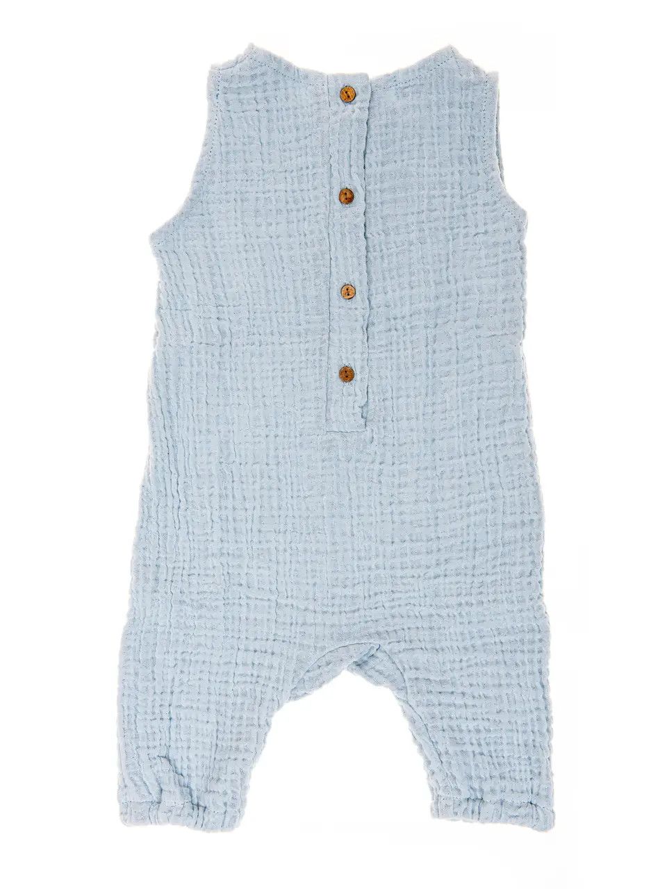 Beba Bean Baby Muslin Romper - Blue 12-18