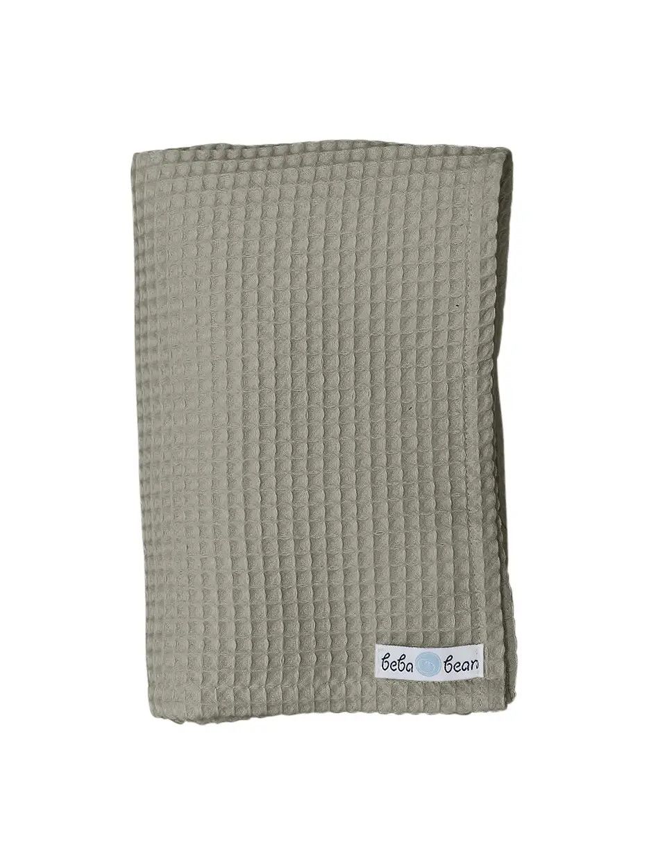 Beba Bean Waffle Weave Blanket Grey