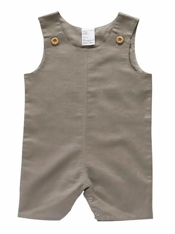 Beba Bean Baby Sleeveless Linen Romper Grey 3-6 months