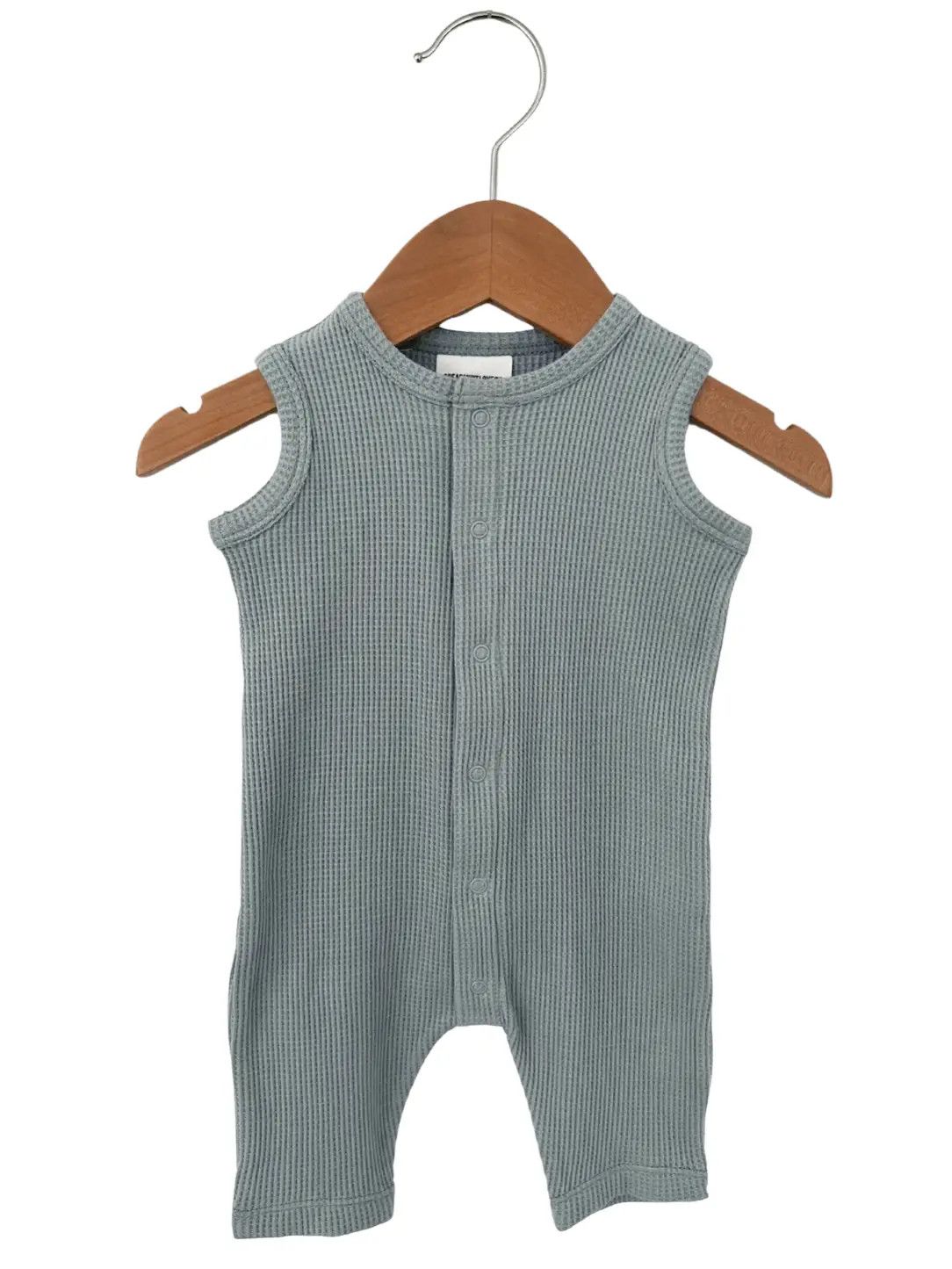 SpearmintLOVE Organic Waffle Easy Romper, Mountain Green 12 - 18 mo