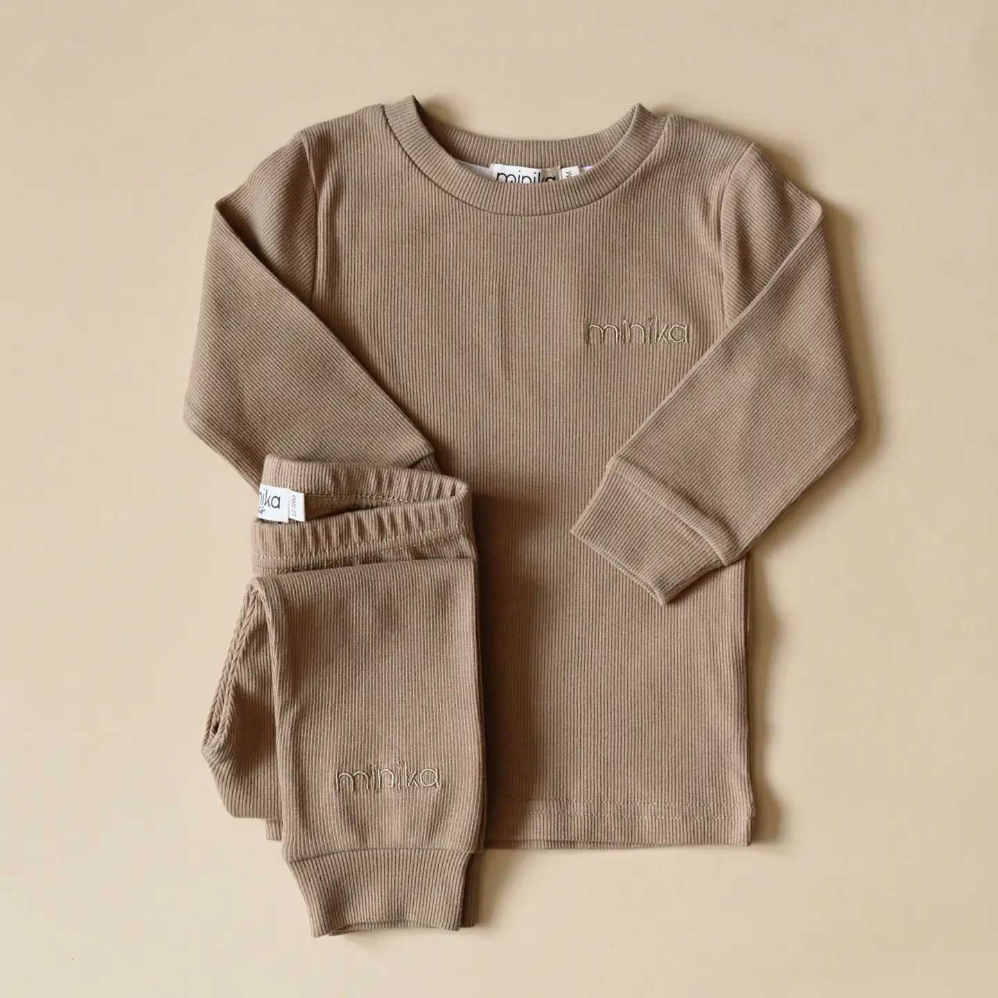 Minika Pajamas Set - Taupe 2T