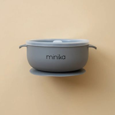 Minika Silicone Bowl with Lid - Stone