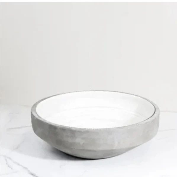 Grey Wash Ceramic Bowl 14.5"