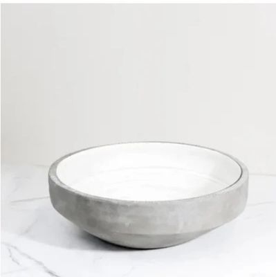 Grey Wash Ceramic Bowl 14.5"