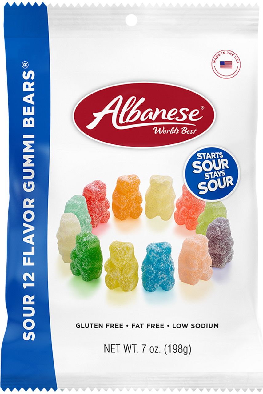 Albanese Sour 12 Flavor Gummi Bears 7oz