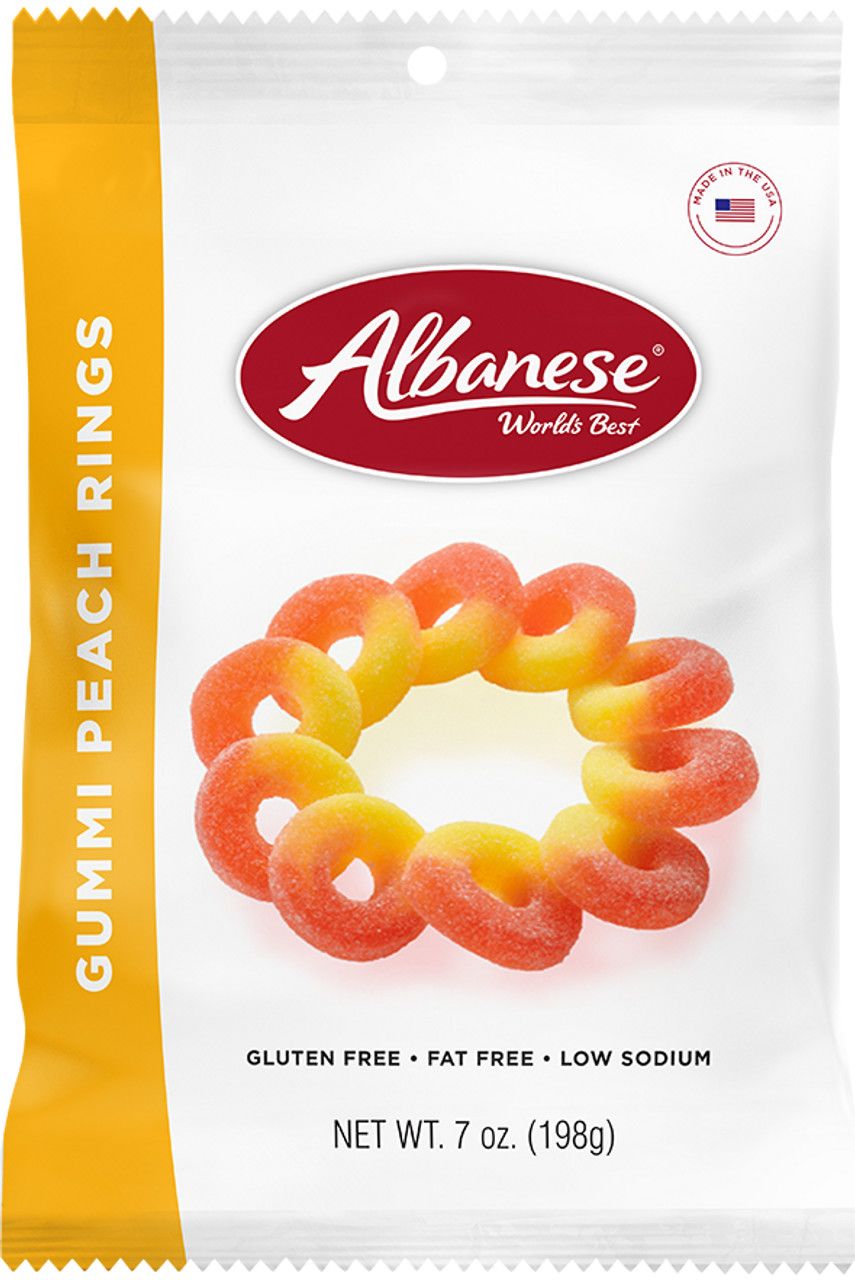 Albanese Gummi Peach Rings 7oz.