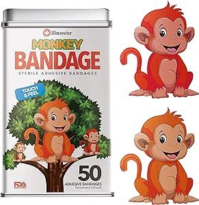 Watchitude BioSwiss Assorted Bandages 50pcs - Monkey