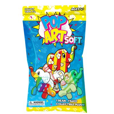 Pop Art Soft Elephant - Mystery Bag Single Plush Bean 4" Assorted
