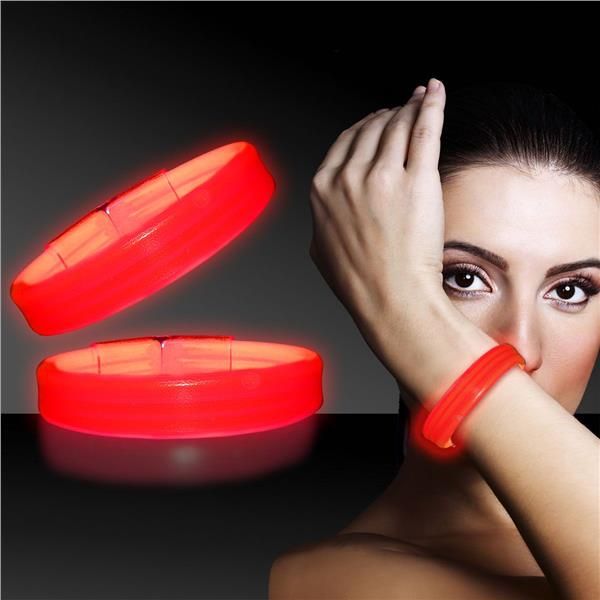 Triple Wide Glow Bracelet - Red