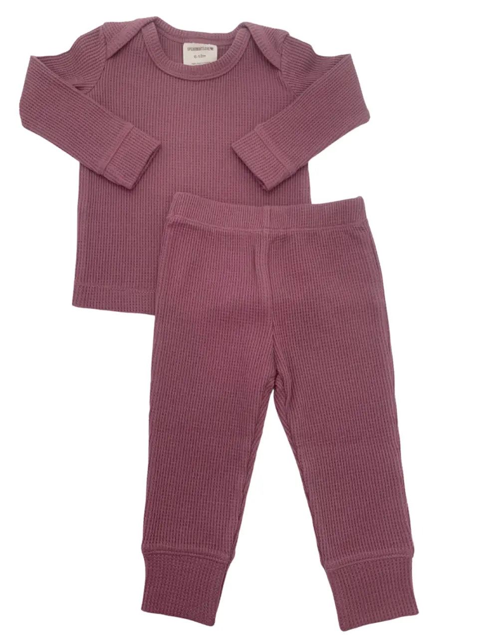 SpearmintLOVE Organic Waffle 2-Piece Set, Winterberry2T