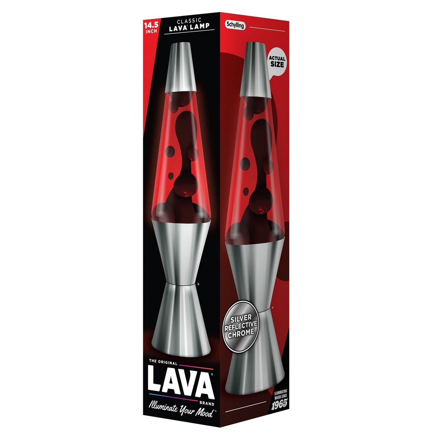 Classic Lava Lamp 14.5" - Chrome Plated Crimson/Black/Red
