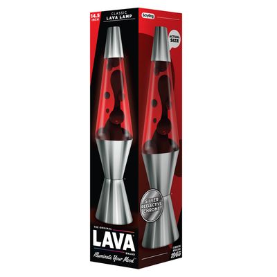 Classic Lava Lamp 14.5" - Chrome Plated Crimson/Black/Red