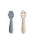 Mushie First Feeding Baby Spoons 2-Pack - Tradewinds/Shifting Sand